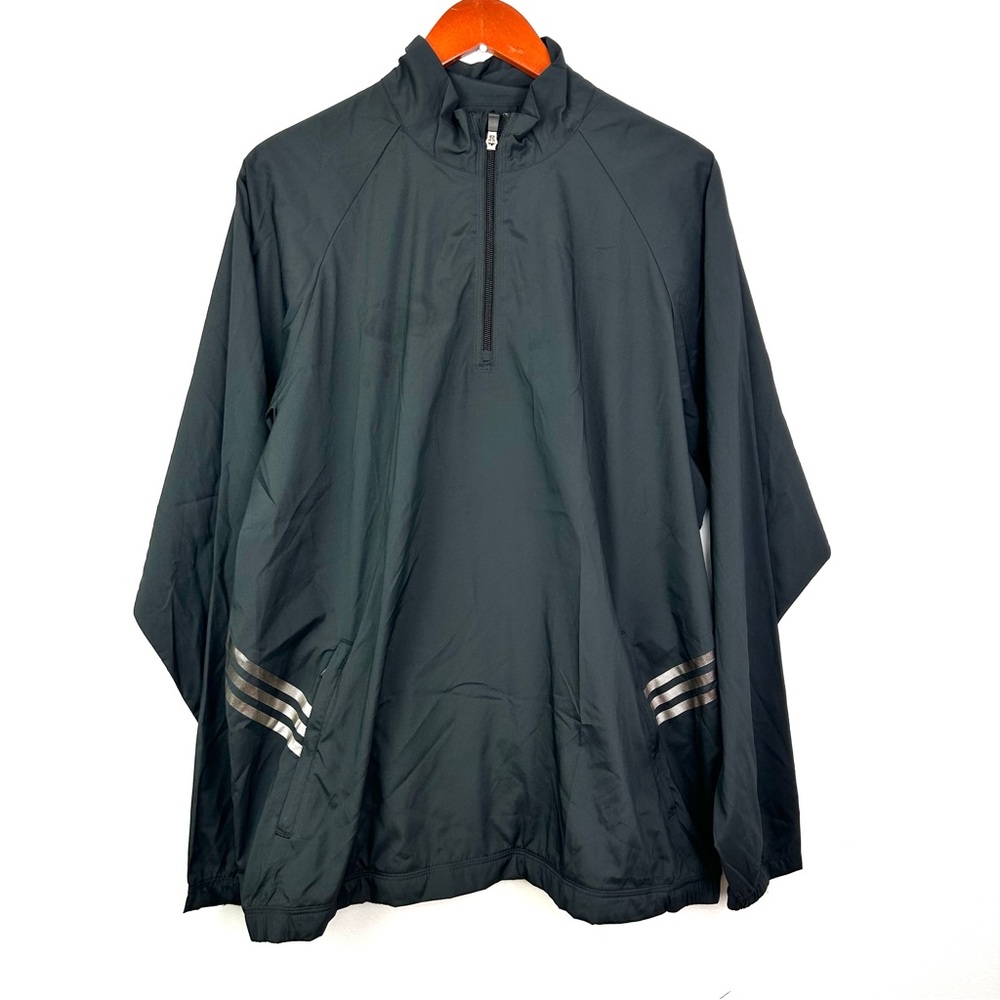 Adidas Men's Climaproof Black Windbreaker Jacket size L long sleeve lightweight